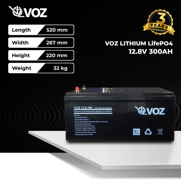 VOZ LiFePO4 12.8V 300 AH