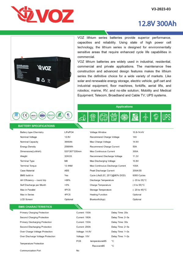VOZ LiFePO4 12.8V 300 AH - Image 4