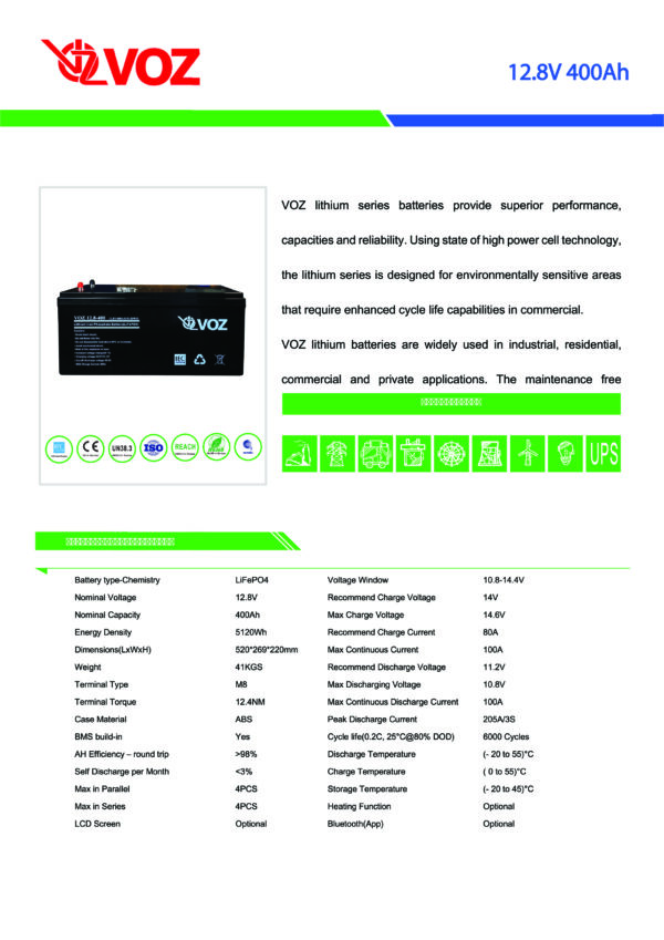 VOZ LiFePO4 12.8V 400 AH - Image 4