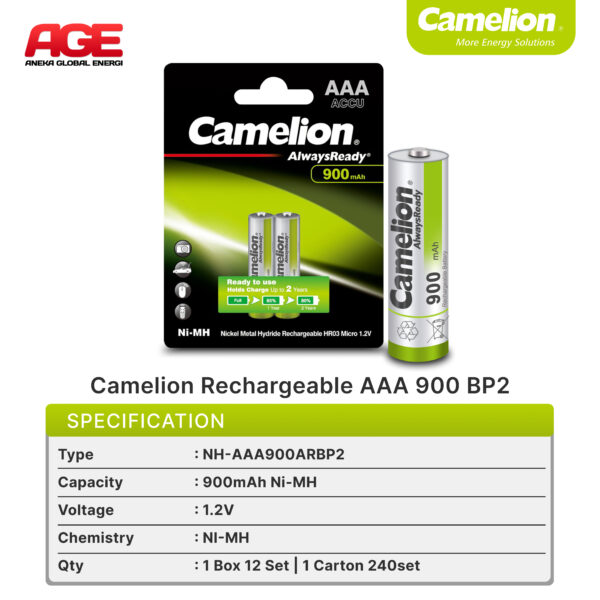 Camelion Rechargeable A3 900 BP2