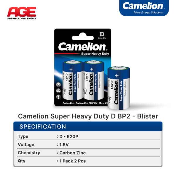 Camelion Super Heavy Duty D Bp2 - Blister
