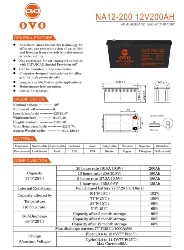 OVO VRLA 12V 200 Ah - Image 3