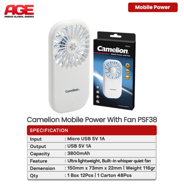 Camelion Mobile Power With Fan 3800 mAh PSF38-HCB
