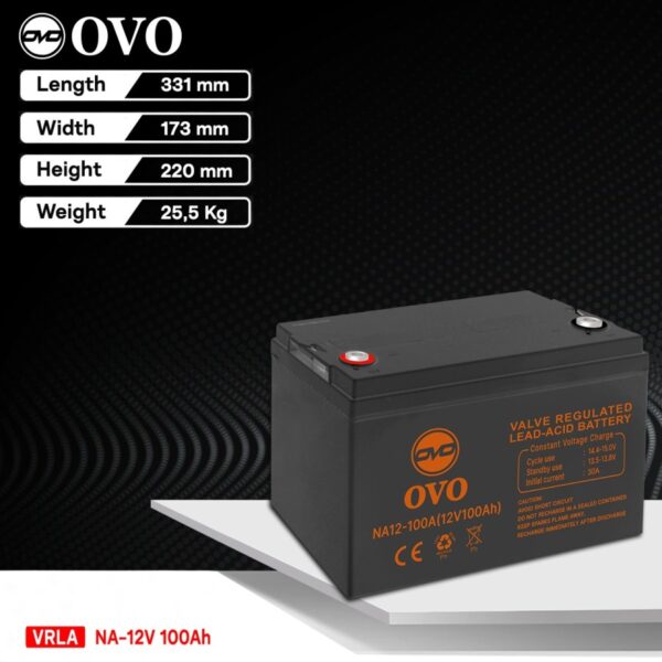 OVO 12V 100 Ah VRLA - Image 2