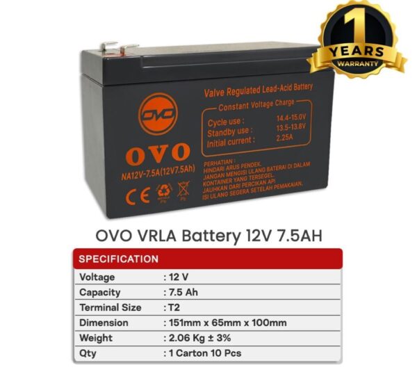 OVO 12V 7.5 Ah - Image 2