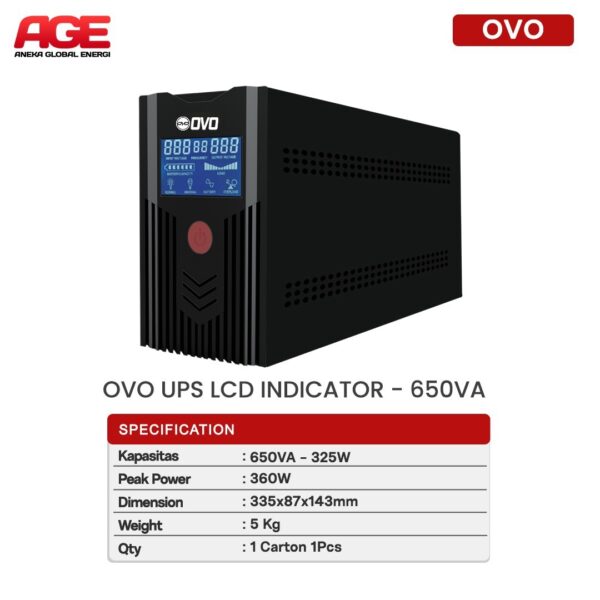 OVO UPS 650VA - LCD Display - Image 2