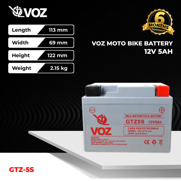 VOZ Aki Motor GTZ5S 12V 5Ah