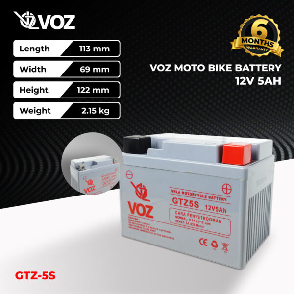 VOZ Aki Motor GTZ5S 12V 5Ah - Image 2