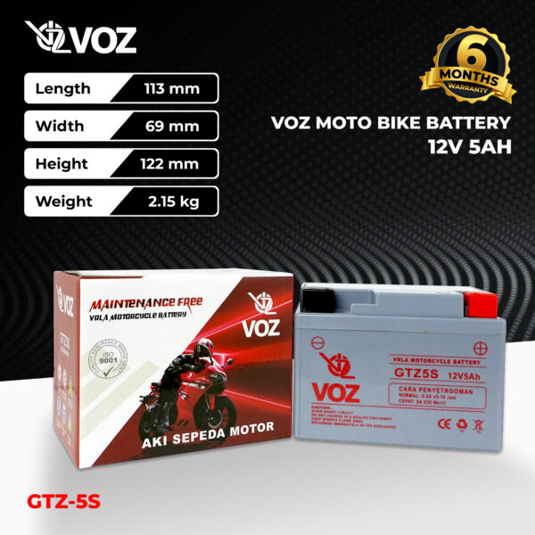 VOZ Aki Motor GTZ5S 12V 5Ah - Image 3