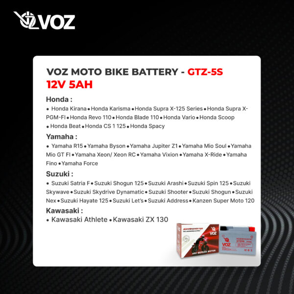 VOZ Aki Motor GTZ5S 12V 5Ah - Image 4