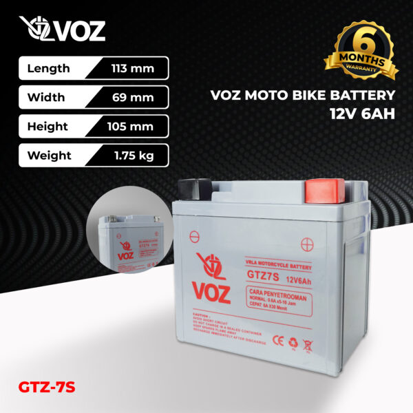 VOZ Aki Motor GTZ7S 12V 6Ah - Image 2