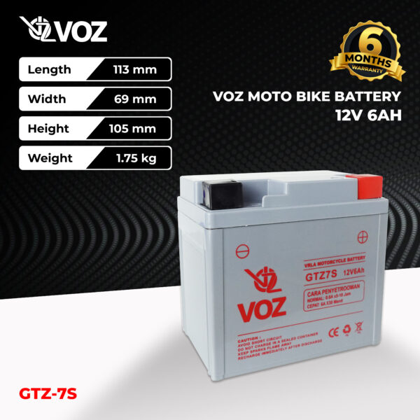 VOZ Aki Motor GTZ7S 12V 6Ah - Image 3