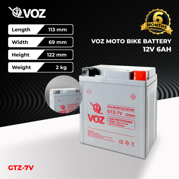 VOZ Aki Motor GTZ7V 12V 6Ah - Image 2