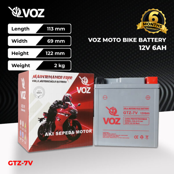 VOZ Aki Motor GTZ7V 12V 6Ah - Image 3