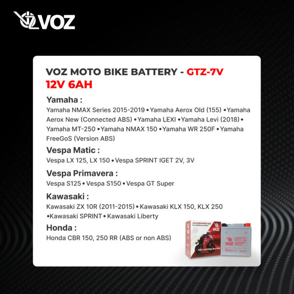 VOZ Aki Motor GTZ7V 12V 6Ah - Image 4