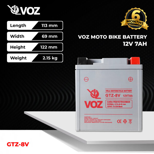 VOZ Aki Motor GTZ8V 12V 7Ah
