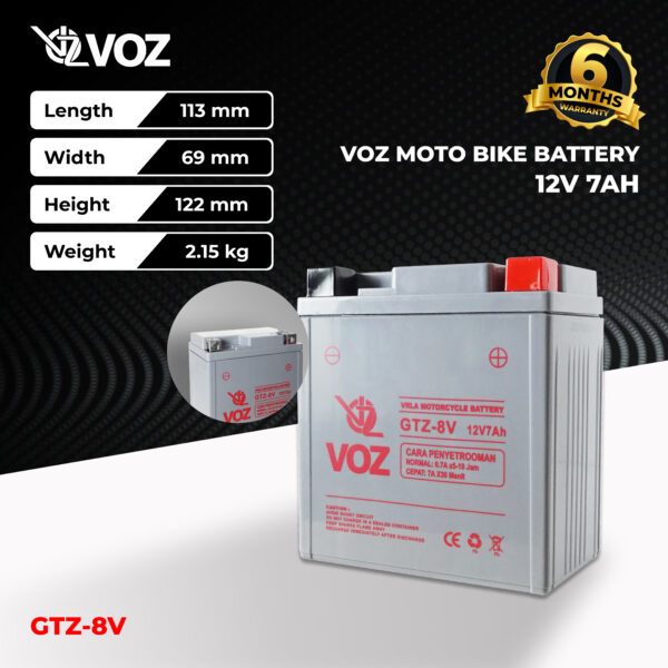 VOZ Aki Motor GTZ8V 12V 7Ah - Image 2