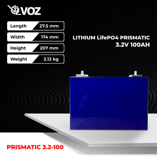 VOZ LiFePO4 Prismatic 3.2V 100 Ah