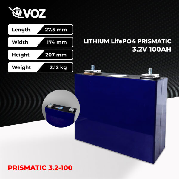 VOZ LiFePO4 Prismatic 3.2V 100 Ah - Image 2