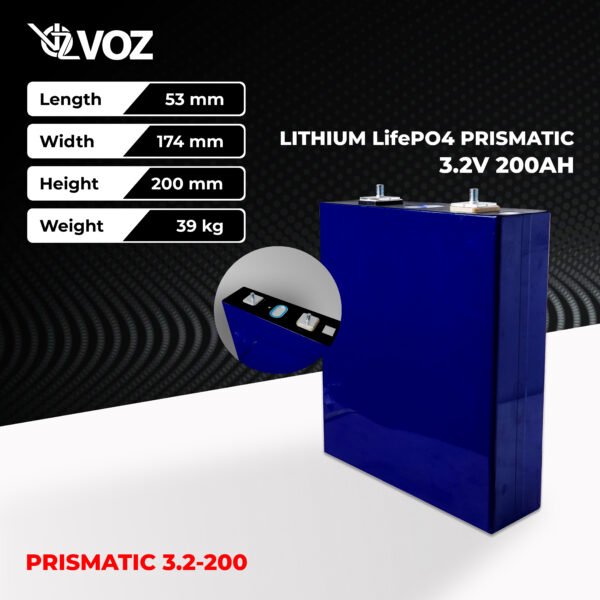 VOZ LiFePO4 Prismatic 3.2V 200 Ah - Image 3