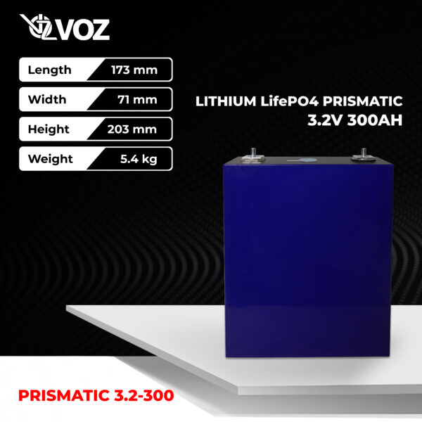 VOZ LiFePO4 Prismatic 3.2V 300 Ah