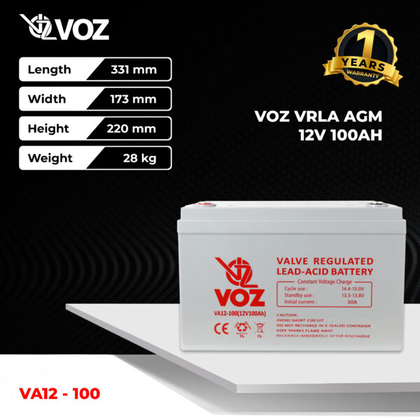 VOZ VRLA 12V 100 Ah Short
