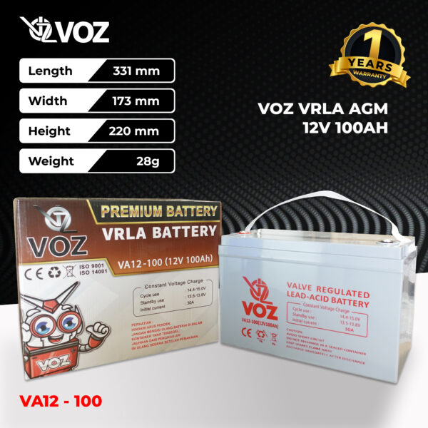 VOZ VRLA 12V 100 Ah Short - Image 3