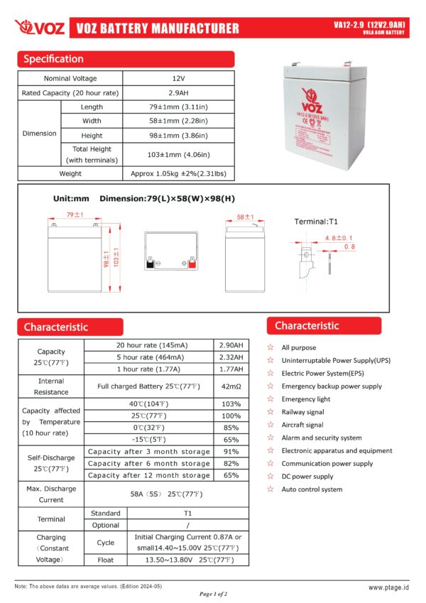 VOZ VRLA 12V 2.9 Ah - Image 4