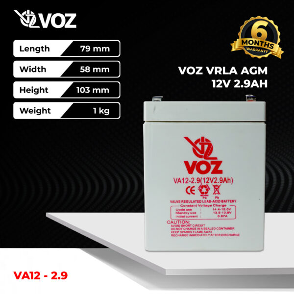 VOZ VRLA 12V 2.9 Ah