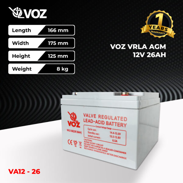 VOZ VRLA AGM 12V 26Ah - Image 2
