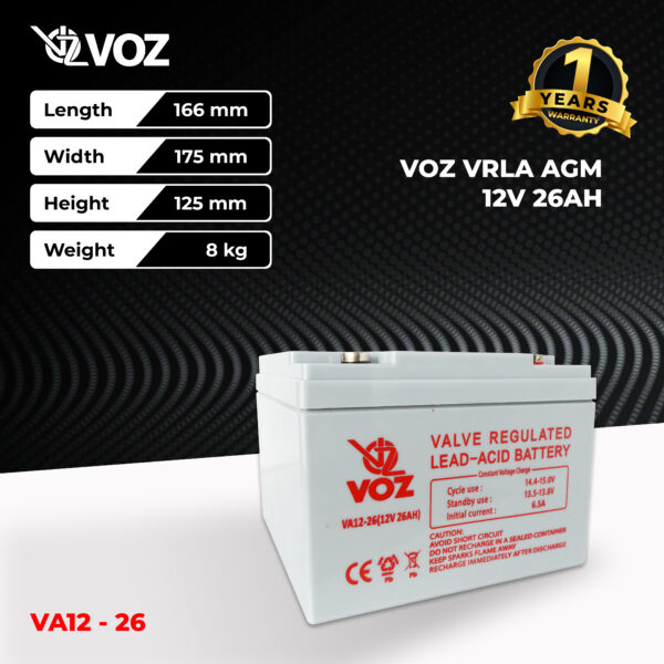 VOZ VRLA AGM 12V 26Ah - Image 3