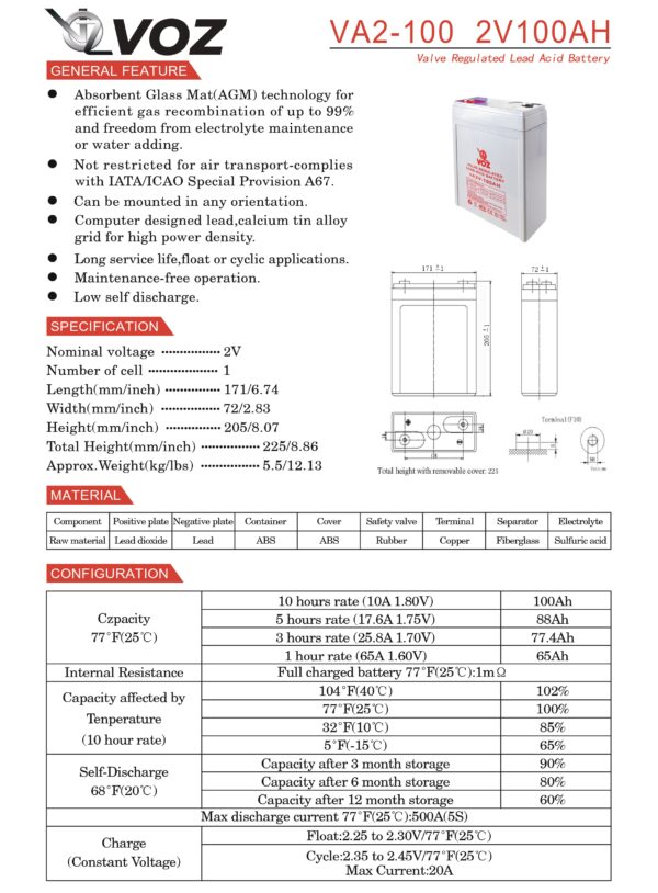 VOZ VRLA 2V 100 Ah - Image 4