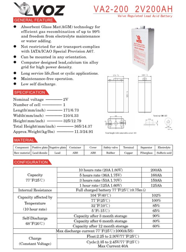 VOZ VRLA 2V 200 Ah - Image 4