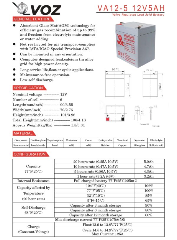 VOZ VRLA 12V 5 Ah - Image 4