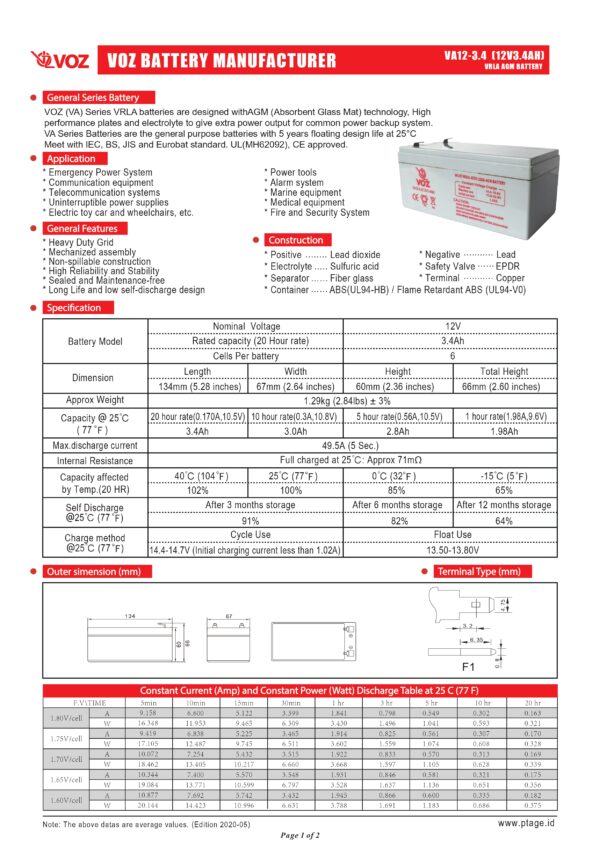 VOZ VRLA 12V 3.4 Ah - Image 4
