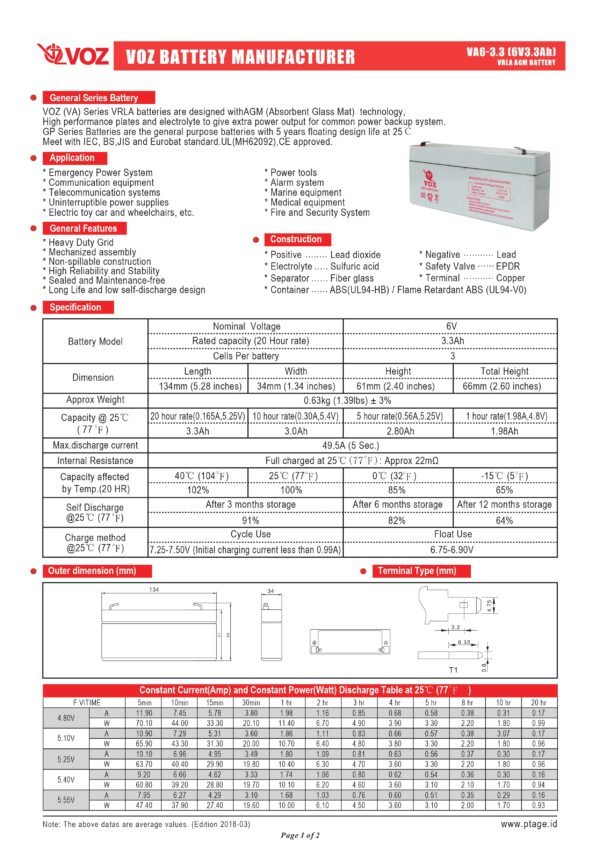 VOZ VRLA 6V 3.3 Ah - Image 5