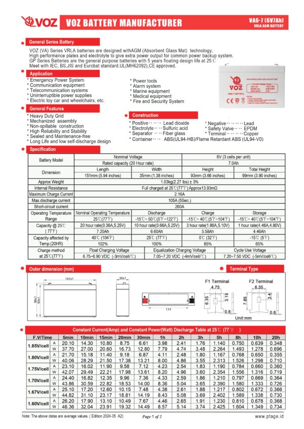 VOZ VRLA 6V 7 Ah - Image 4