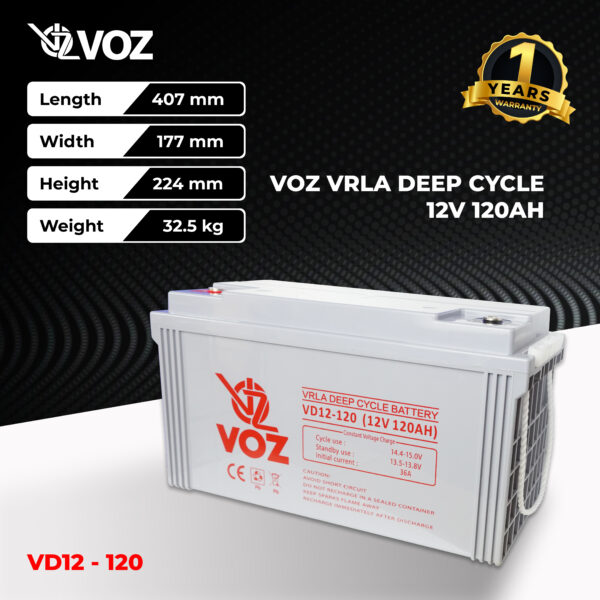 VOZ Deep Cycle 12V 120 Ah - Image 2