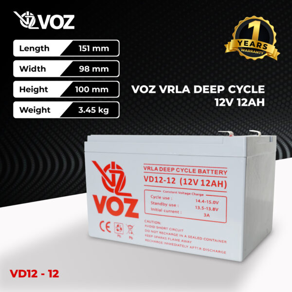 VOZ Deep Cycle 12V 12 Ah - Image 2