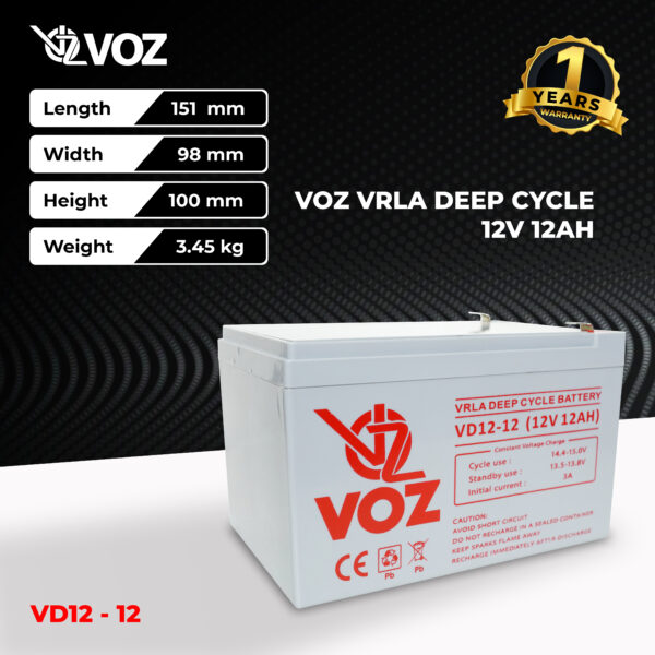 VOZ Deep Cycle 12V 12 Ah - Image 3