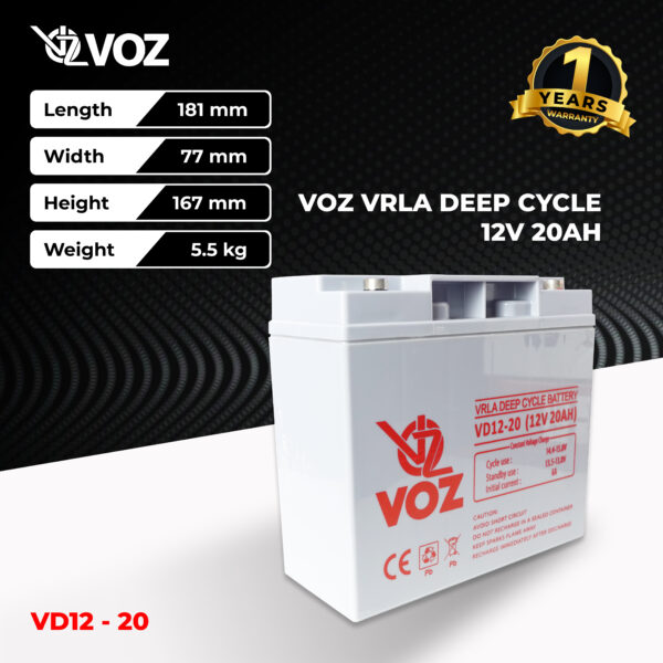 VOZ Deep Cycle 12V 20 Ah - Image 2