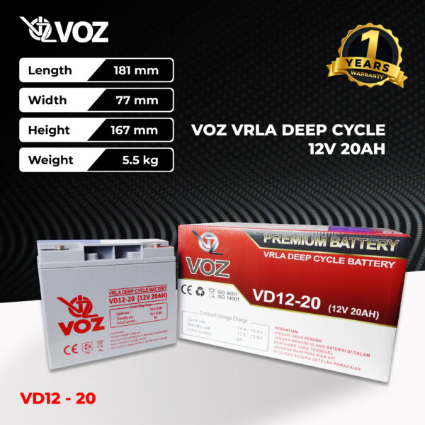 VOZ Deep Cycle 12V 20 Ah - Image 3