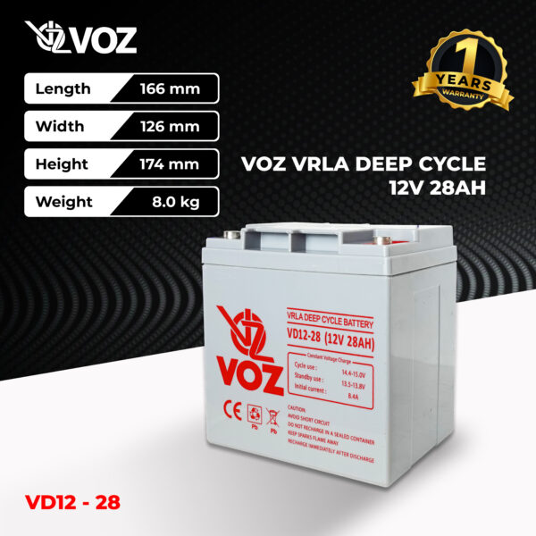 VOZ Deep Cycle 12V 28 Ah - Image 2