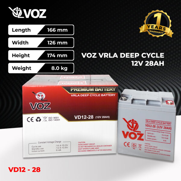 VOZ Deep Cycle 12V 28 Ah - Image 3