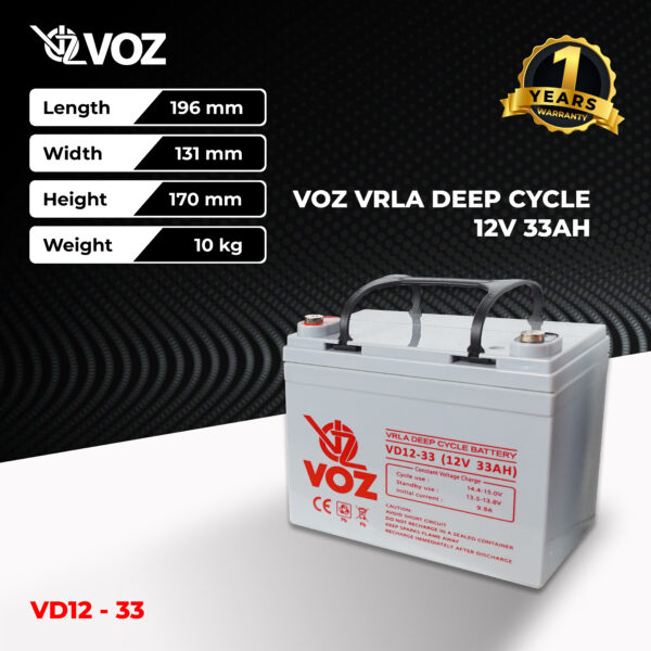 VOZ Deep Cycle 12V 33 Ah - Image 2