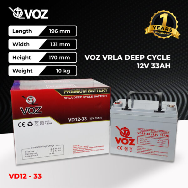 VOZ Deep Cycle 12V 33 Ah - Image 3