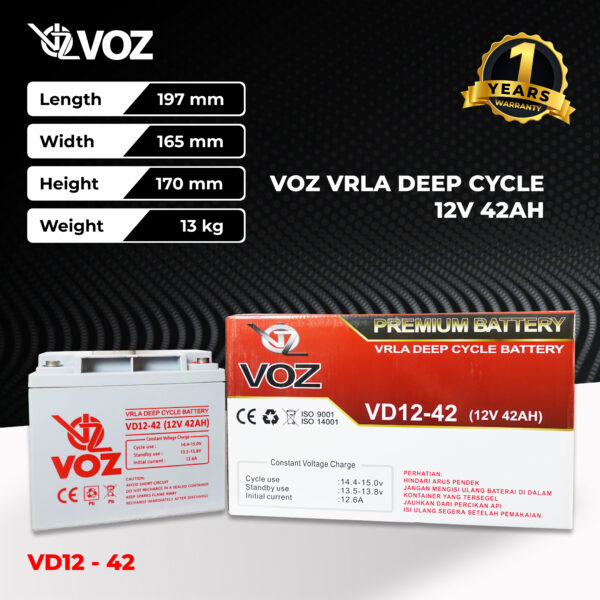 VOZ Deep Cycle 12V 42 Ah - Image 3