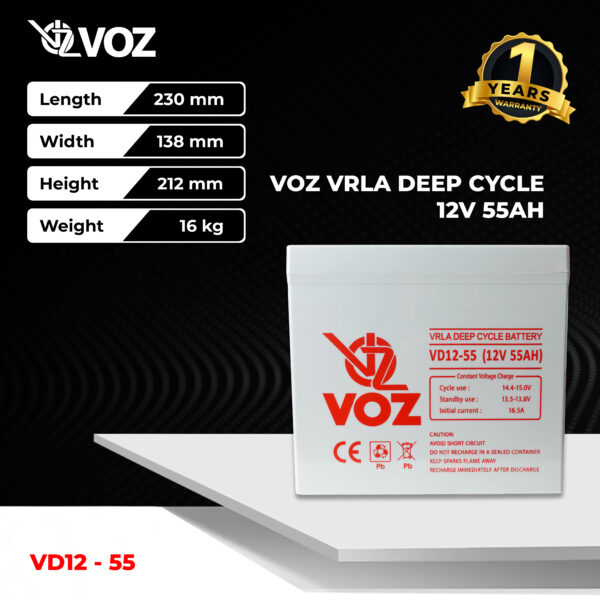 VOZ Deep Cycle 12V 55 Ah