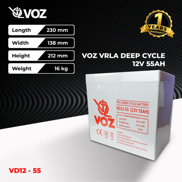 VOZ Deep Cycle 12V 55 Ah - Image 2