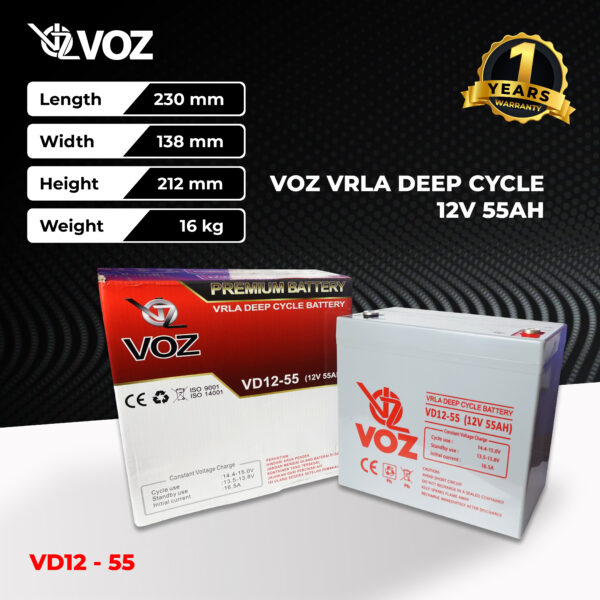 VOZ Deep Cycle 12V 55 Ah - Image 3